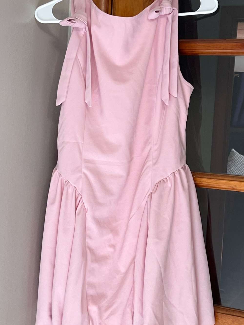 Cider Blush Pink Tie-Shoulder Bubble Mini Dress